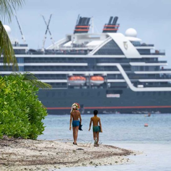 Seabourn Pursuit sits off Ifalik Island