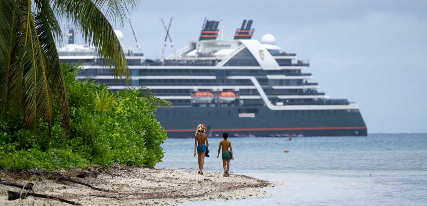 Seabourn Pursuit sits off Ifalik Island