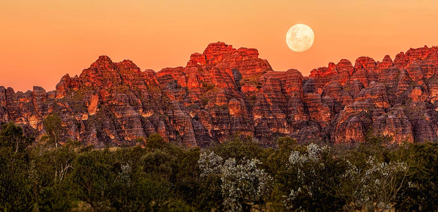Moonrise over the Bungle Bungles in Western Australia
