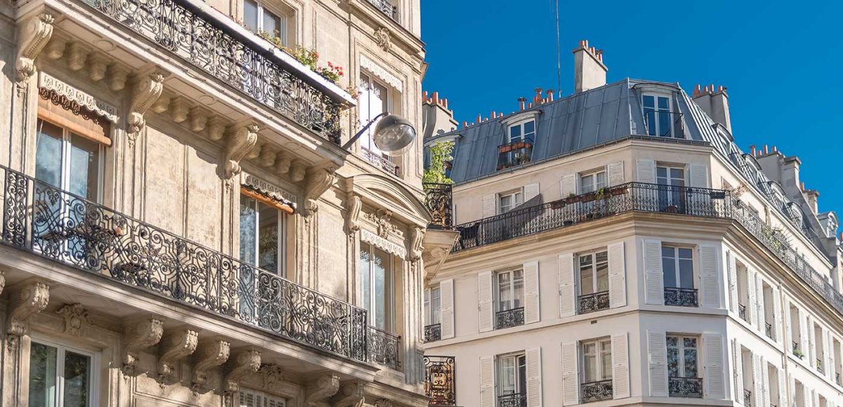 Paris, beautiful building, typical parisian facade near Republique neighborhood