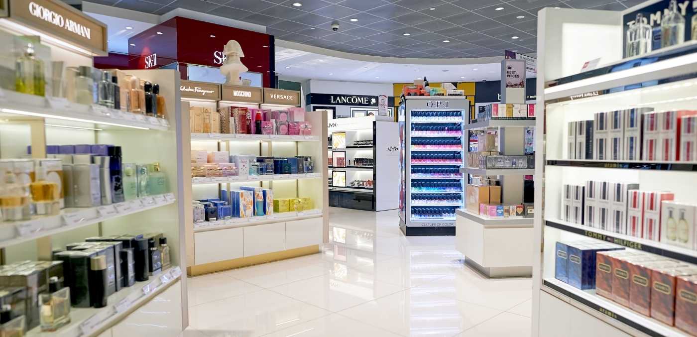 cosmetics at duty free shopping