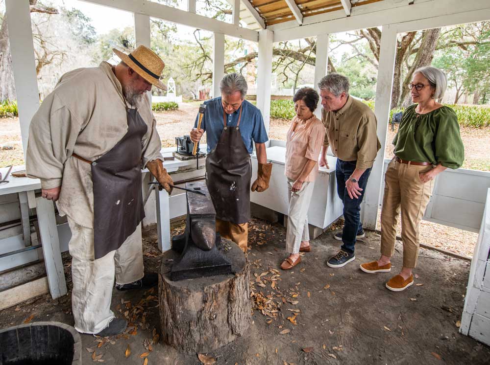 Blacksmith demonstration in St Francisville