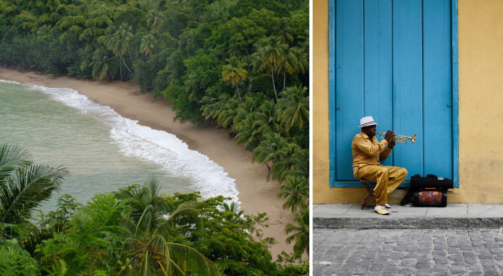 Trinidad beach and Afro-Cuban jazz