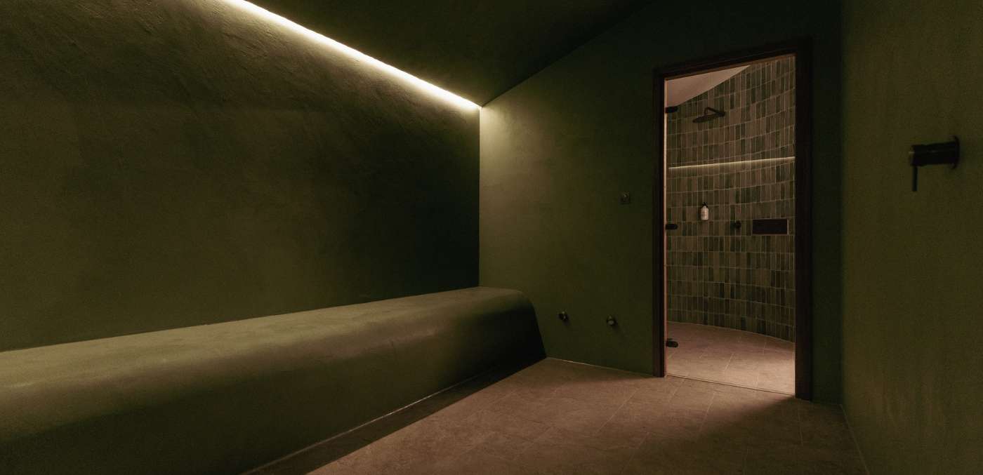 Steam room at Escaoe Bathhouse