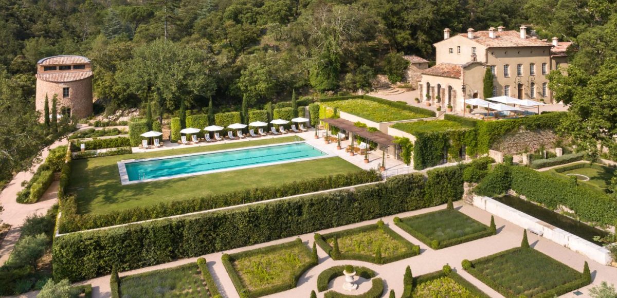 french chateau in countryside pool and gardens