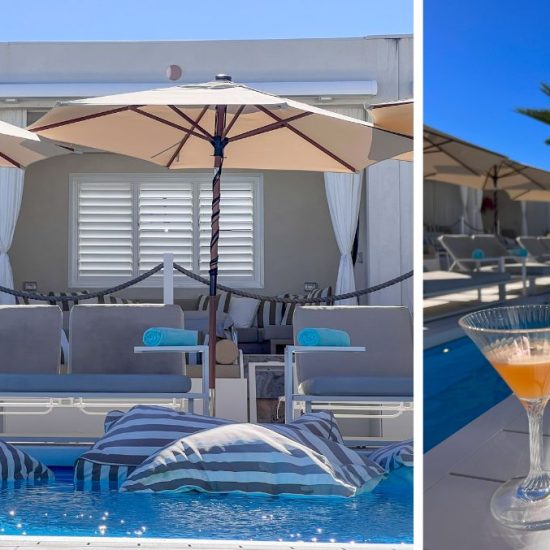beach club pool and cocktails