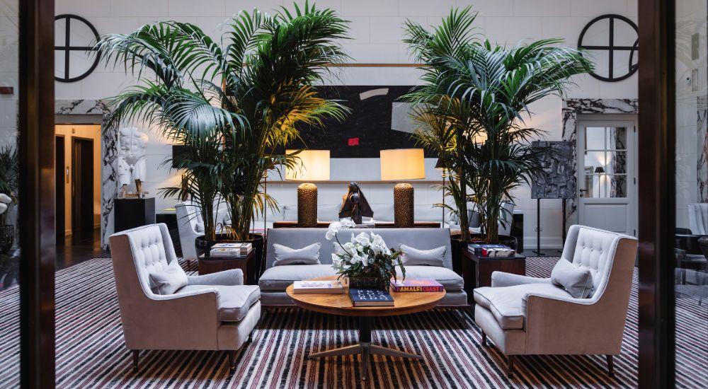 The design focused lobby at JK Place Rome