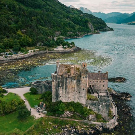 Eilean Donan Castle, a famous Scottish landmark located in the Highlands