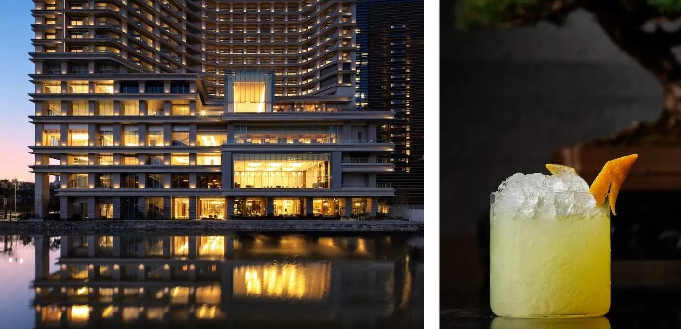 Palace Hotel Tokyo Exterior at Dusk; Miss Dior Cocktail at Palace Hotel Tokyo