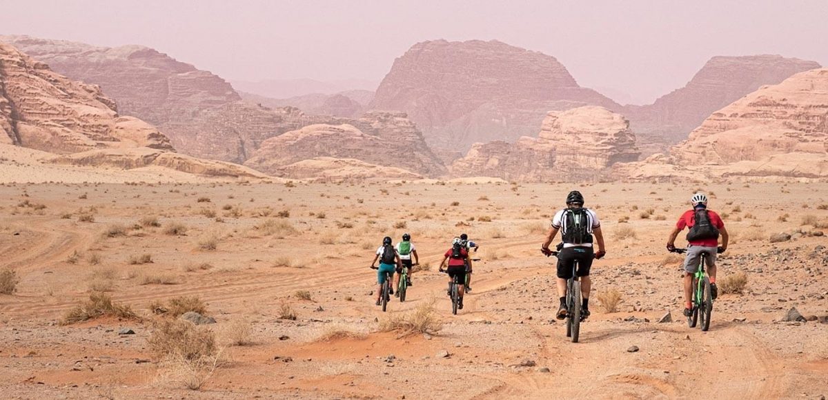 Biking tours Riding through other planetary Wadi Rum