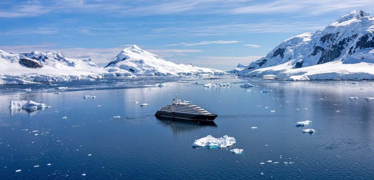Scenic eclipse in antarctica