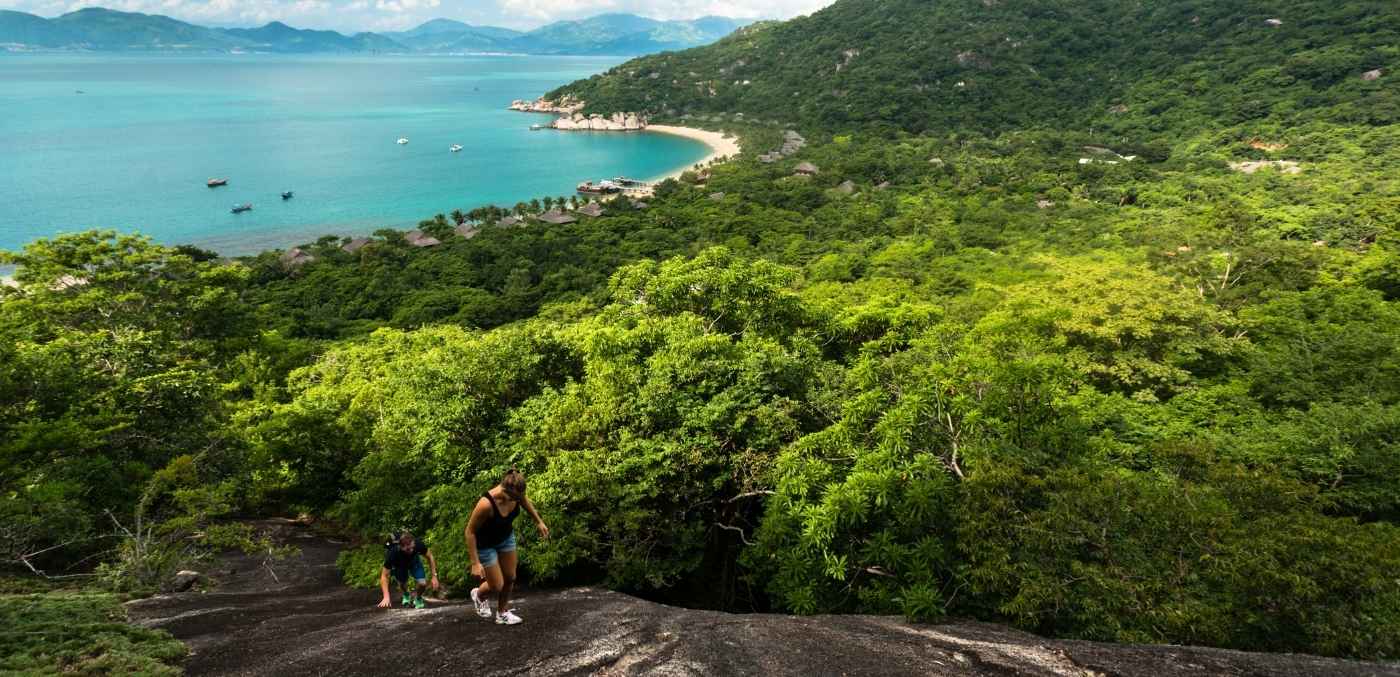 Hiking near Six Senses Ninh Van Bay