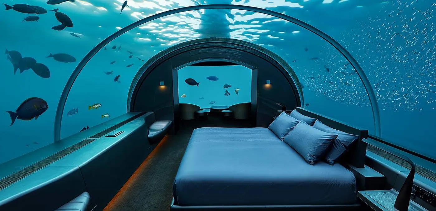 THE MURAKA Underwater Bedroom, suites, extravagant suites