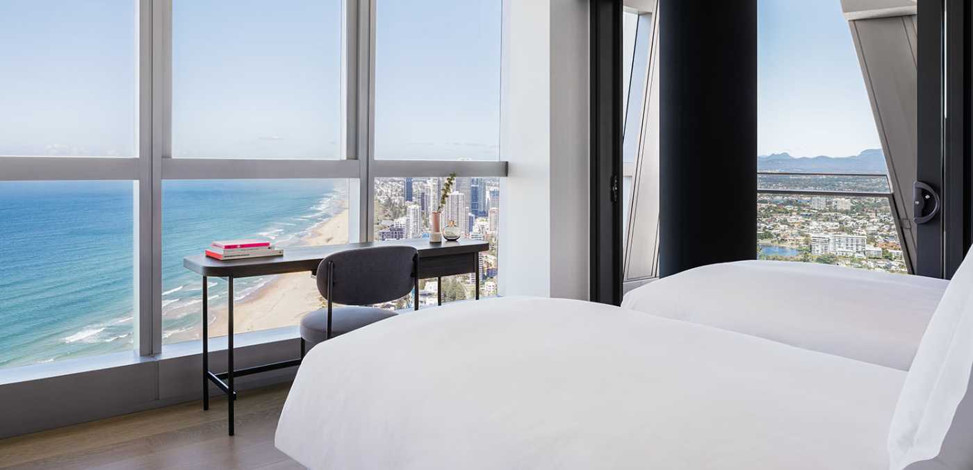 Work desk in Four-Bedroom Ocean Penthouse at The Langham Gold Coast residences
