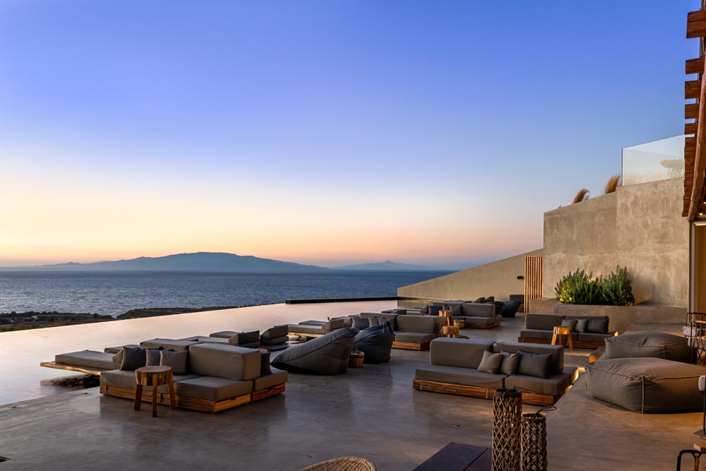 Relax with 360-degree views out to the Aegean Sea at Andronis Arcadia