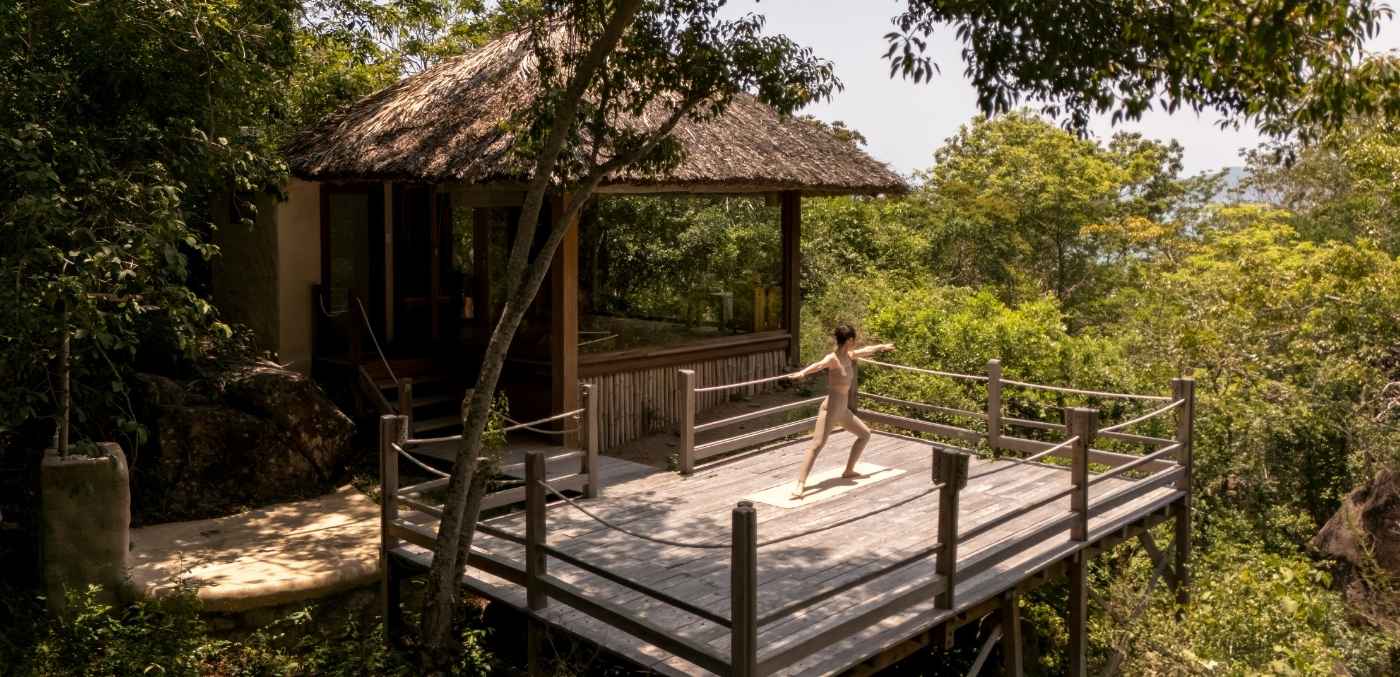 Yoga deck at Six Senses Ninh Van Bay