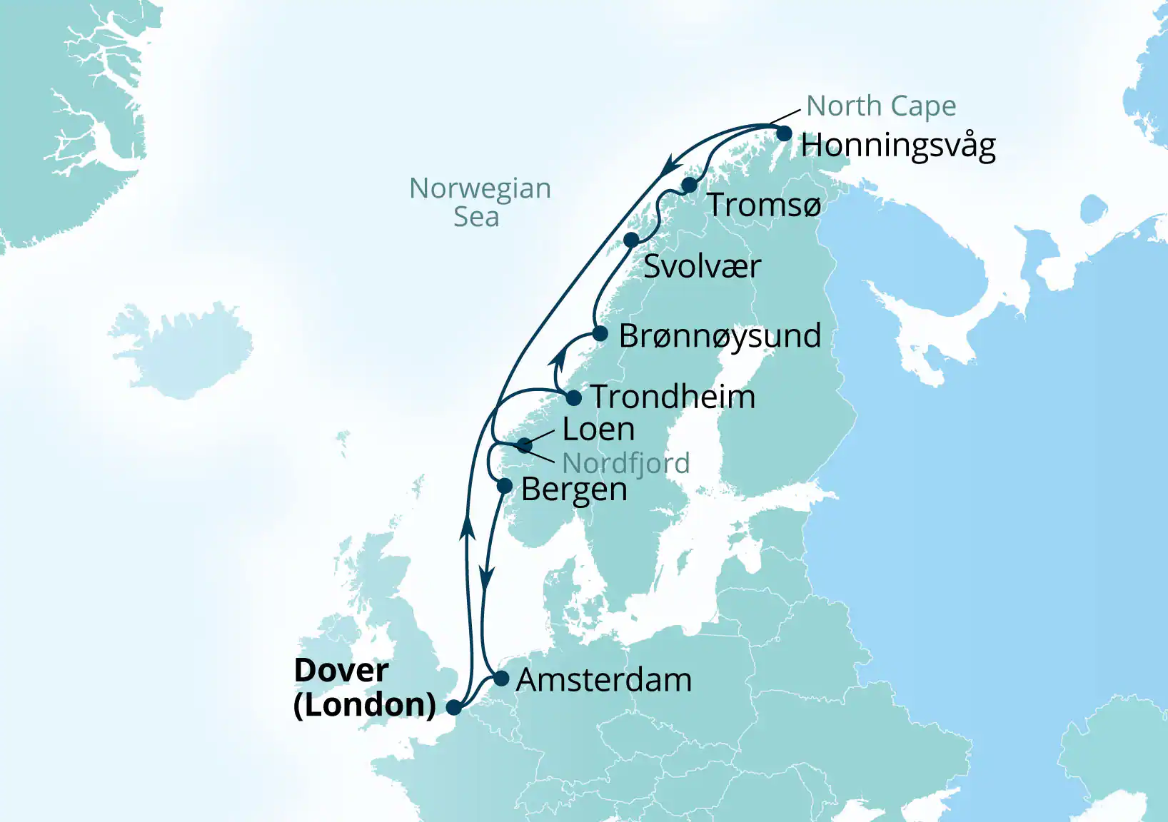 Seabourn Quest's itinerary